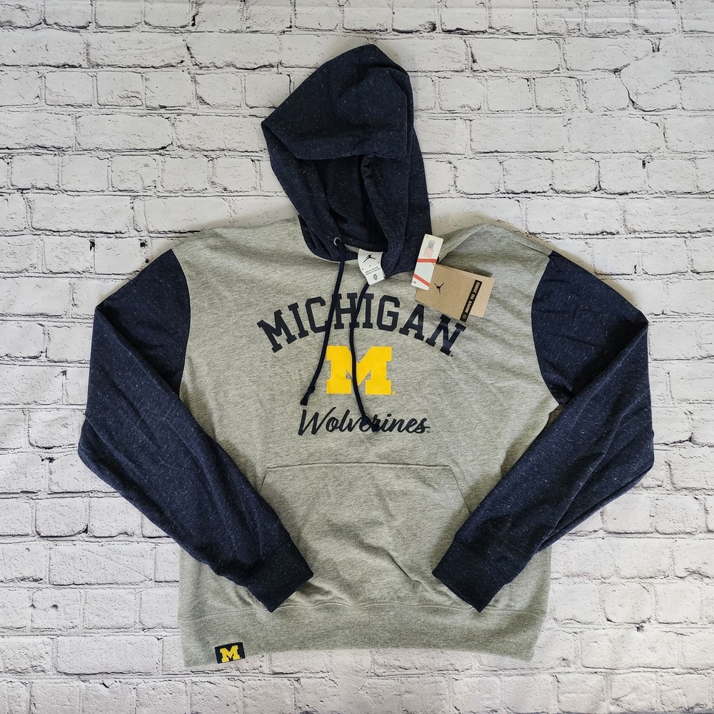 Women's Jordan Heather Gray/Navy Michigan Wolverines Legacy Pullover Medium
